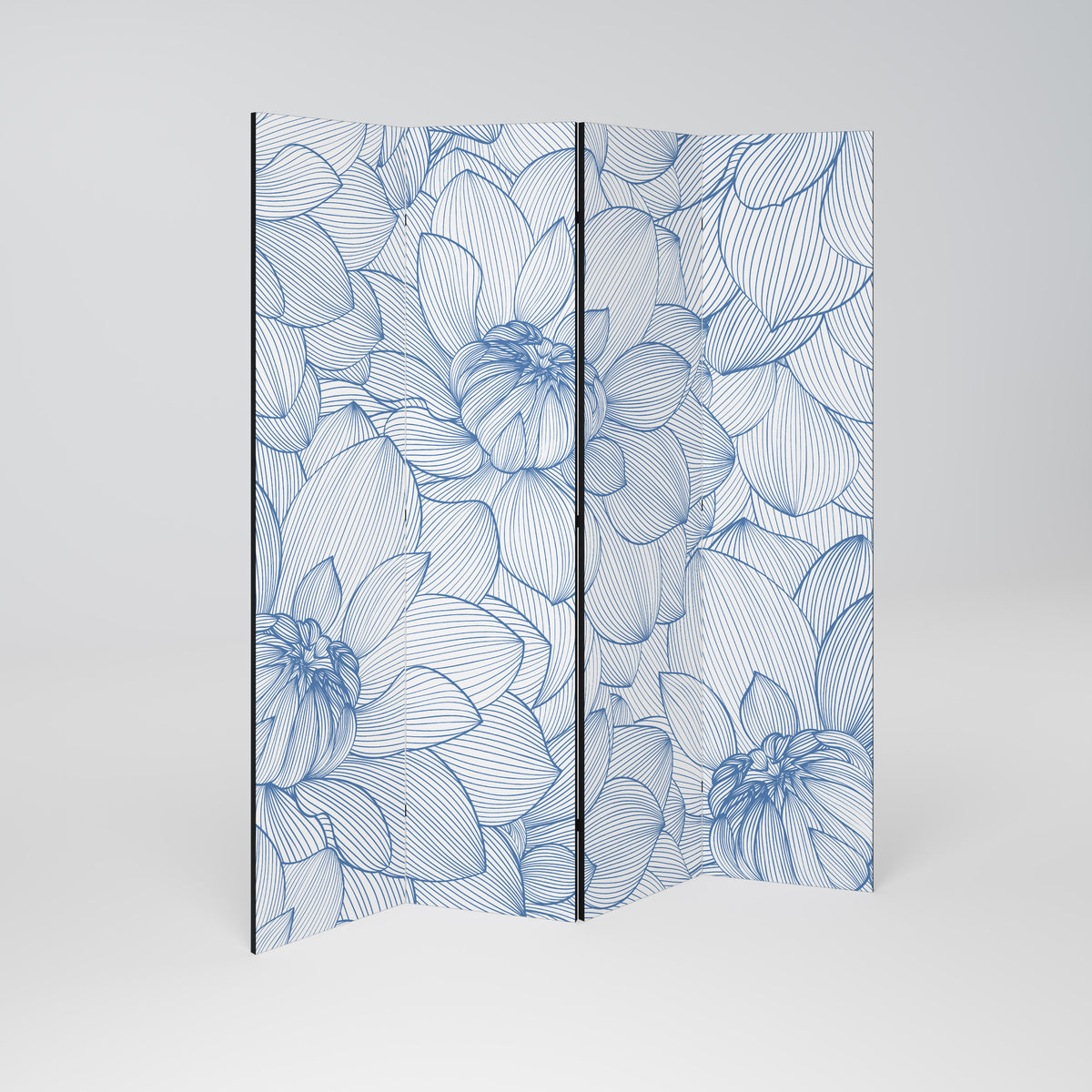 LUSH LINEAR BLOOMS Paravento Decorativo a 4 Pannelli