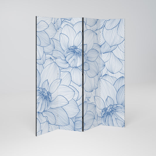 LUSH LINEAR BLOOMS Divisorio decorativo per ambienti a 4 pannelli