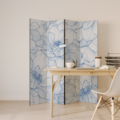 LUSH LINEAR BLOOMS Divisorio decorativo per ambienti a 4 pannelli
