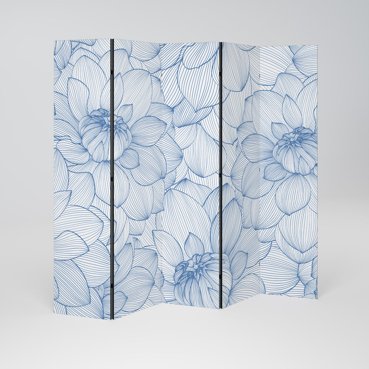 LUSH LINEAR BLOOMS Decorative 5-Panel Room Divider