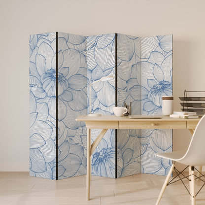 LUSH LINEAR BLOOMS Divisorio decorativo per ambienti a 5 pannelli