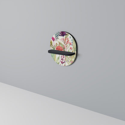 HERBAL FIESTA Oval Art Shelf In Black Finish