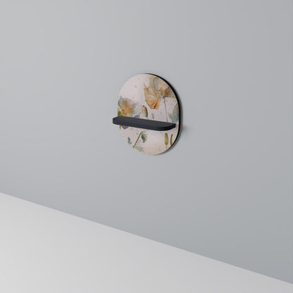 SOFTEN POPPY Oval Art Shelf In Black Finish