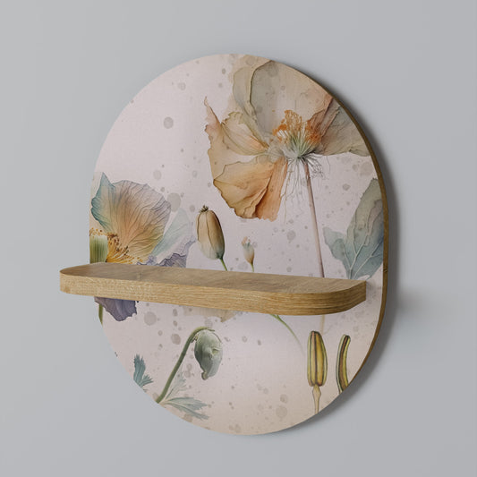 SOFTEN POPPY Mensola ovale per opere d'arte in effetto rovere