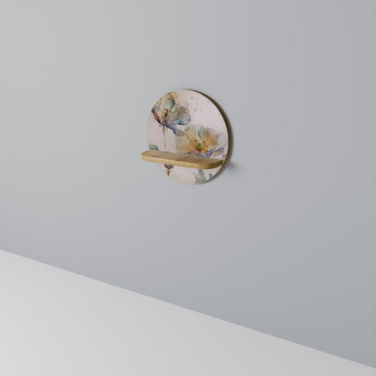 SOFTEN POPPY Mensola rotonda per opere d'arte in effetto rovere