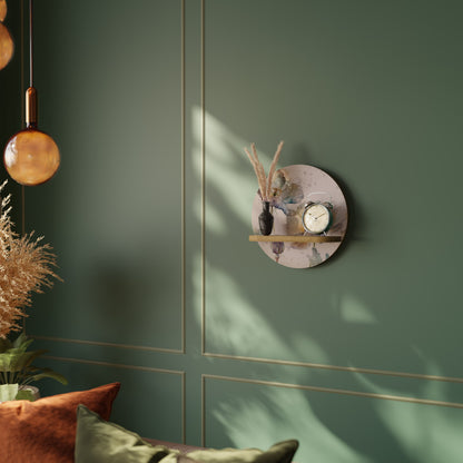 SOFTEN POPPY Mensola rotonda per opere d'arte in effetto rovere