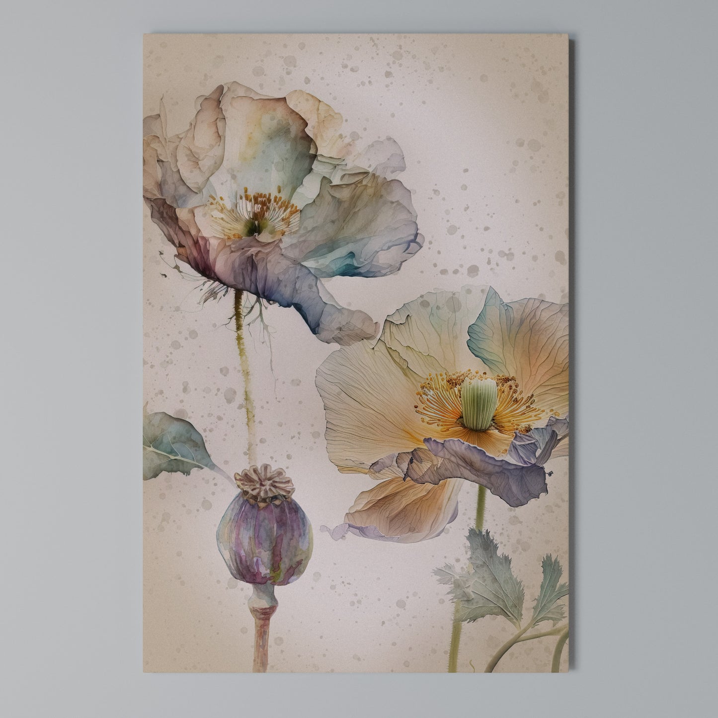 SOFTEN POPPY Stampa su Tela Verticale