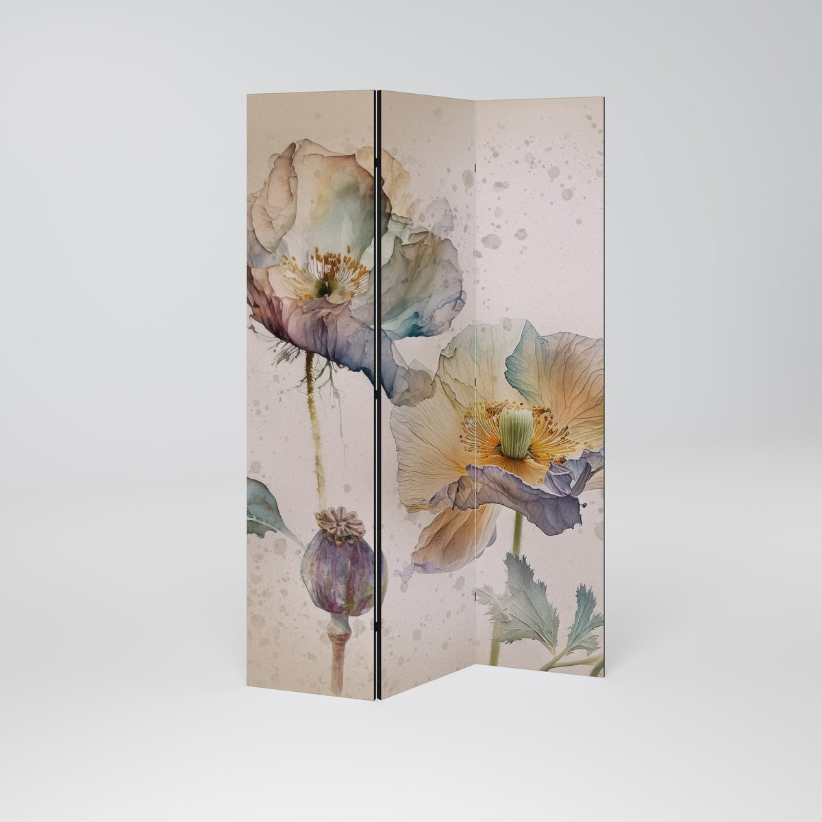 SOFTEN POPPY Decorative 3-Panel Room Divider