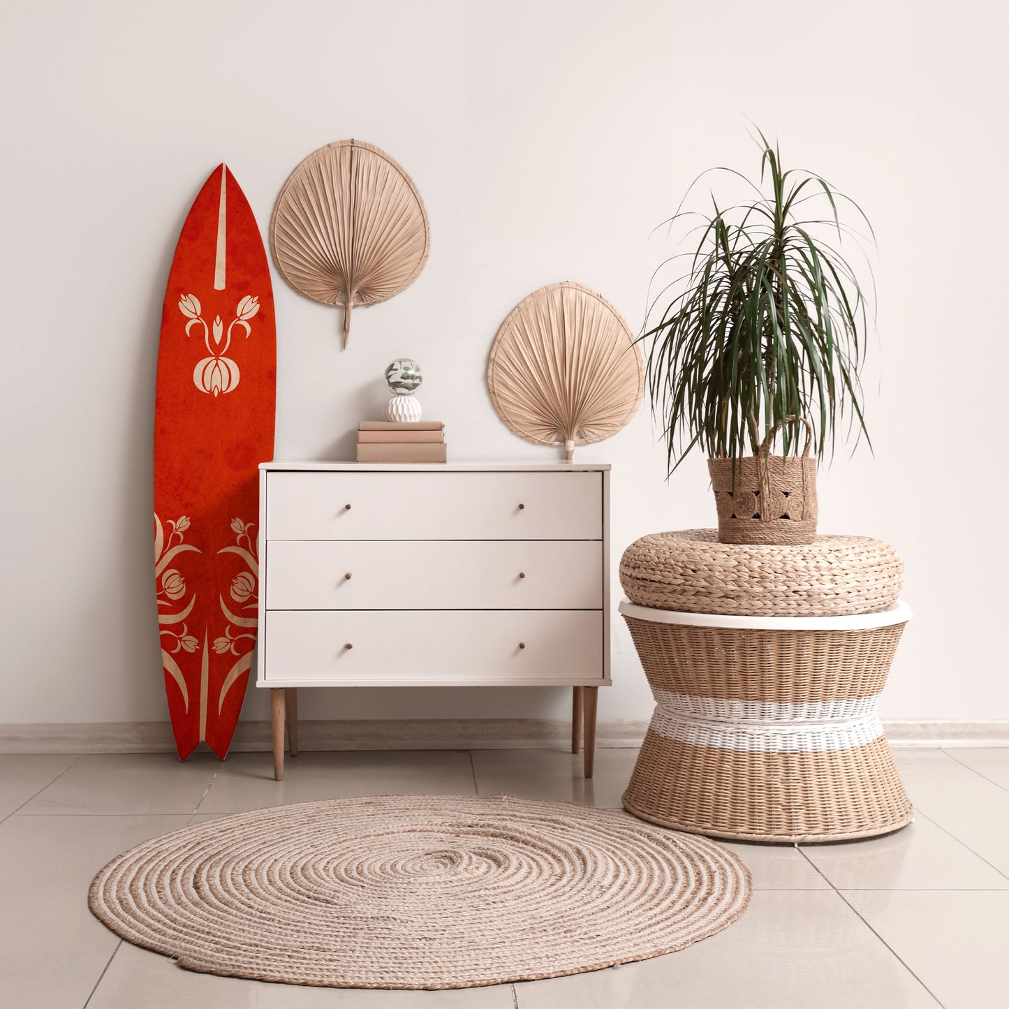 FLOWERY ORNATE Decorative Plywood Surfboard