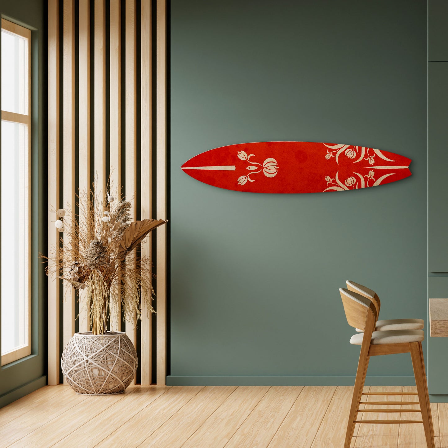 FLOWERY ORNATE Decorative Plywood Surfboard
