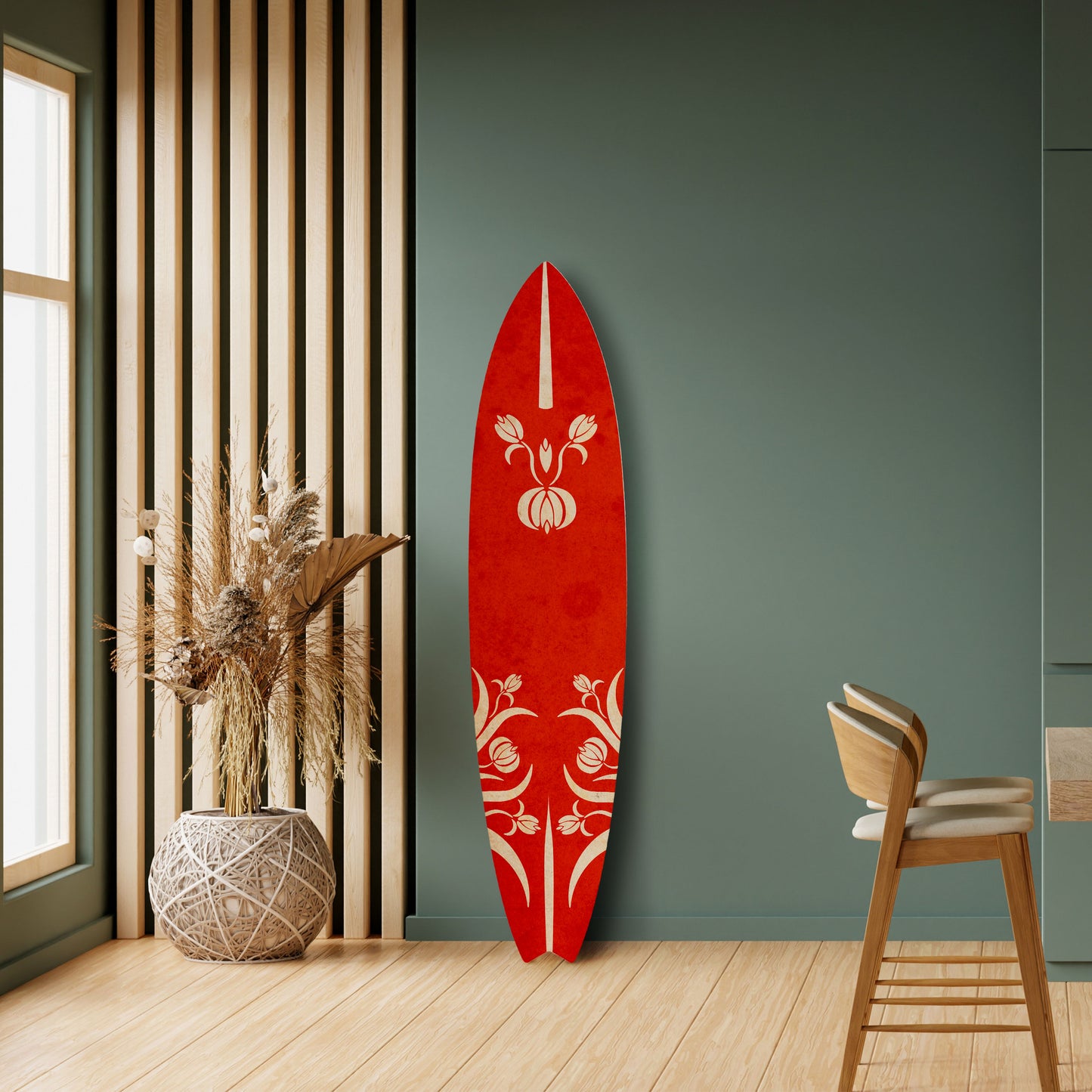 FLOWERY ORNATE Decorative Plywood Surfboard