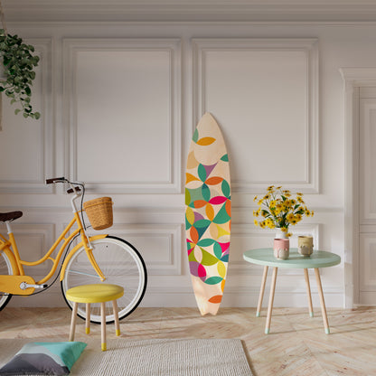 PIXEL BLOSSOM Decorative Plywood Surfboard