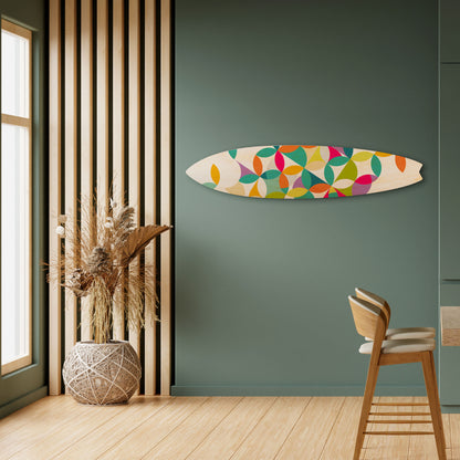 PIXEL BLOSSOM Decorative Plywood Surfboard
