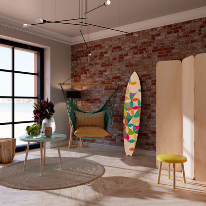 PIXEL BLOSSOM Decorative Plywood Surfboard