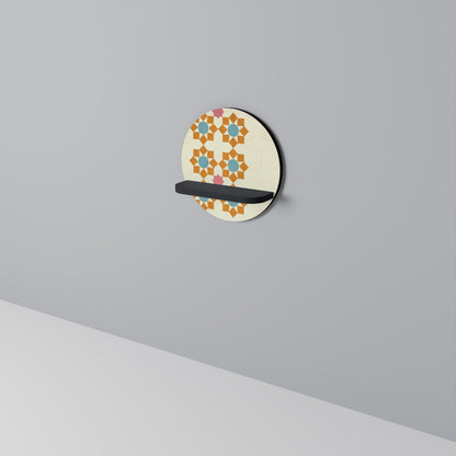 Mensola rotonda FLORAL DECOR in finitura nera