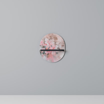 CHERRY BLOSSOM Oval Art Shelf In Black Finish