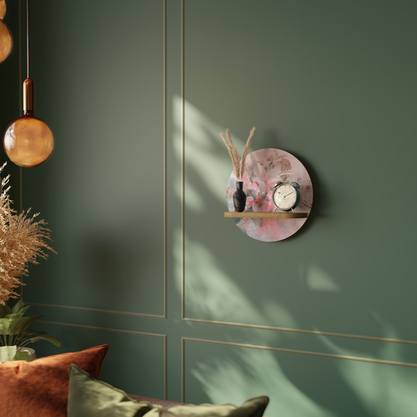 Mensola rotonda CHERRY BLOSSOM in effetto rovere