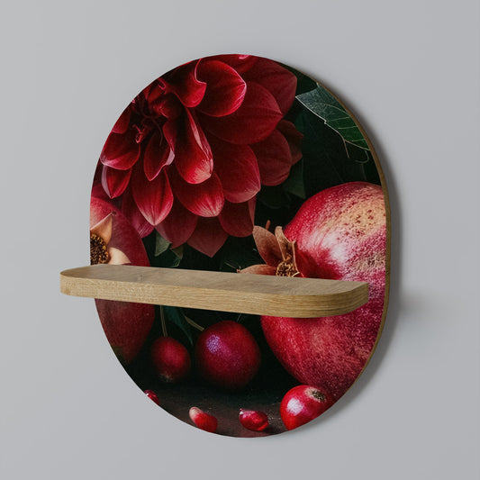 DAHLIAS AND POMEGRANATES Mensola ovale in effetto rovere