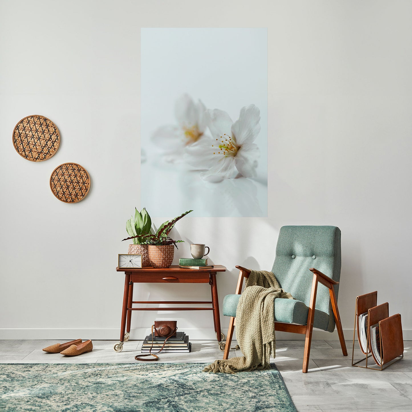 PETALI BIANCHI FUGACI Poster verticale staccabile e attaccabile