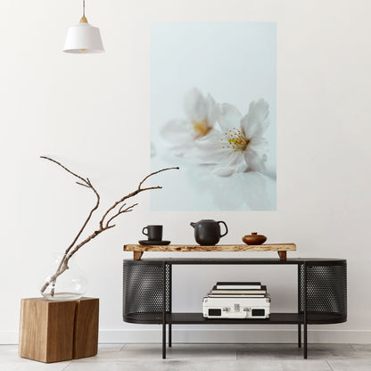 PETALI BIANCHI FUGACI Poster verticale staccabile e attaccabile