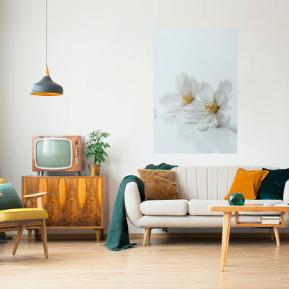 PETALI BIANCHI FUGACI Poster verticale staccabile e attaccabile