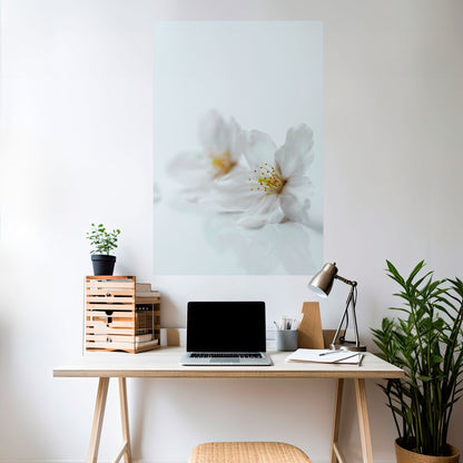 PETALI BIANCHI FUGACI Poster verticale staccabile e attaccabile
