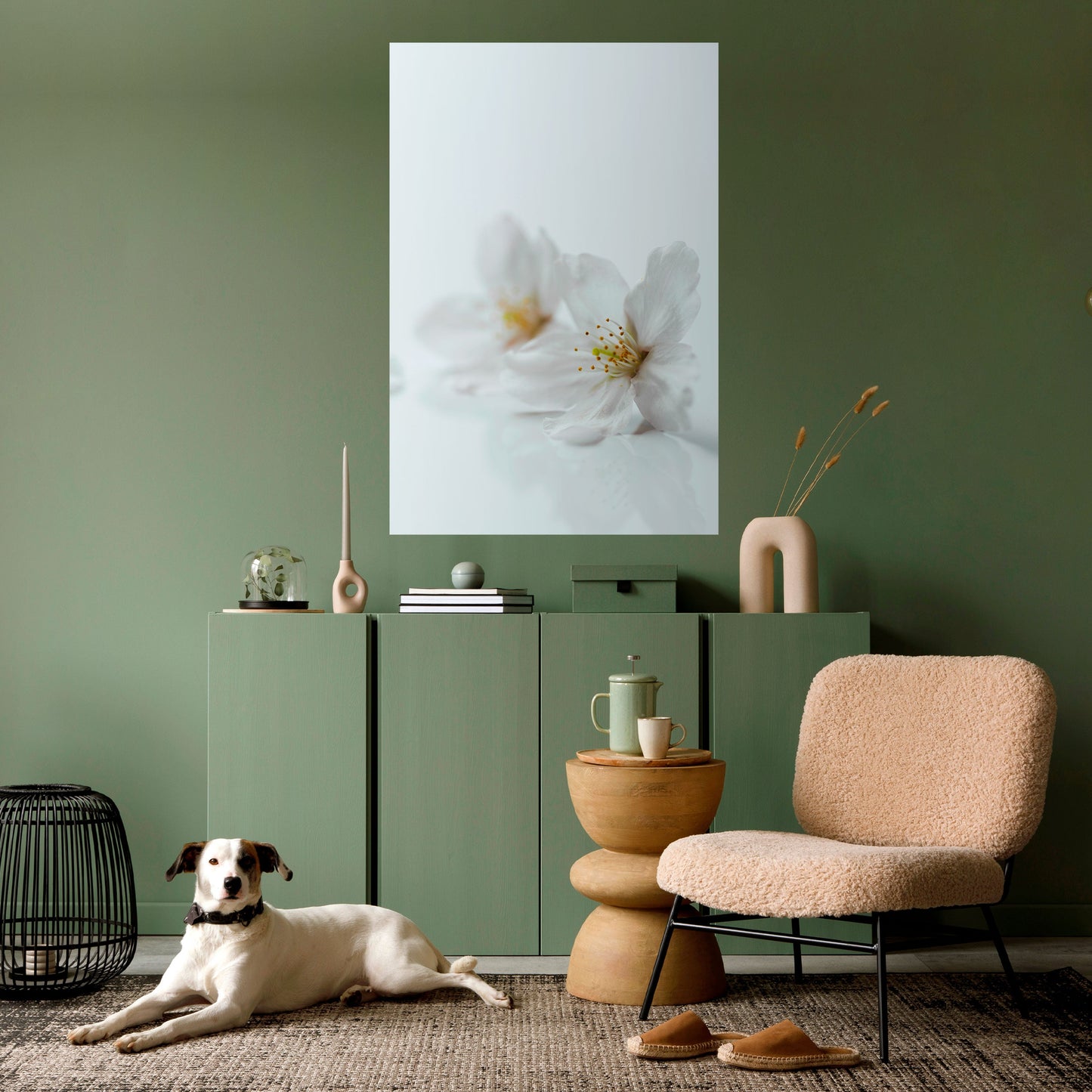PETALI BIANCHI FUGACI Poster verticale staccabile e attaccabile