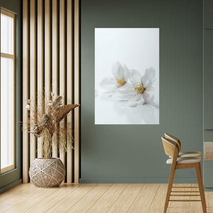 PETALI BIANCHI FUGACI Poster verticale staccabile e attaccabile