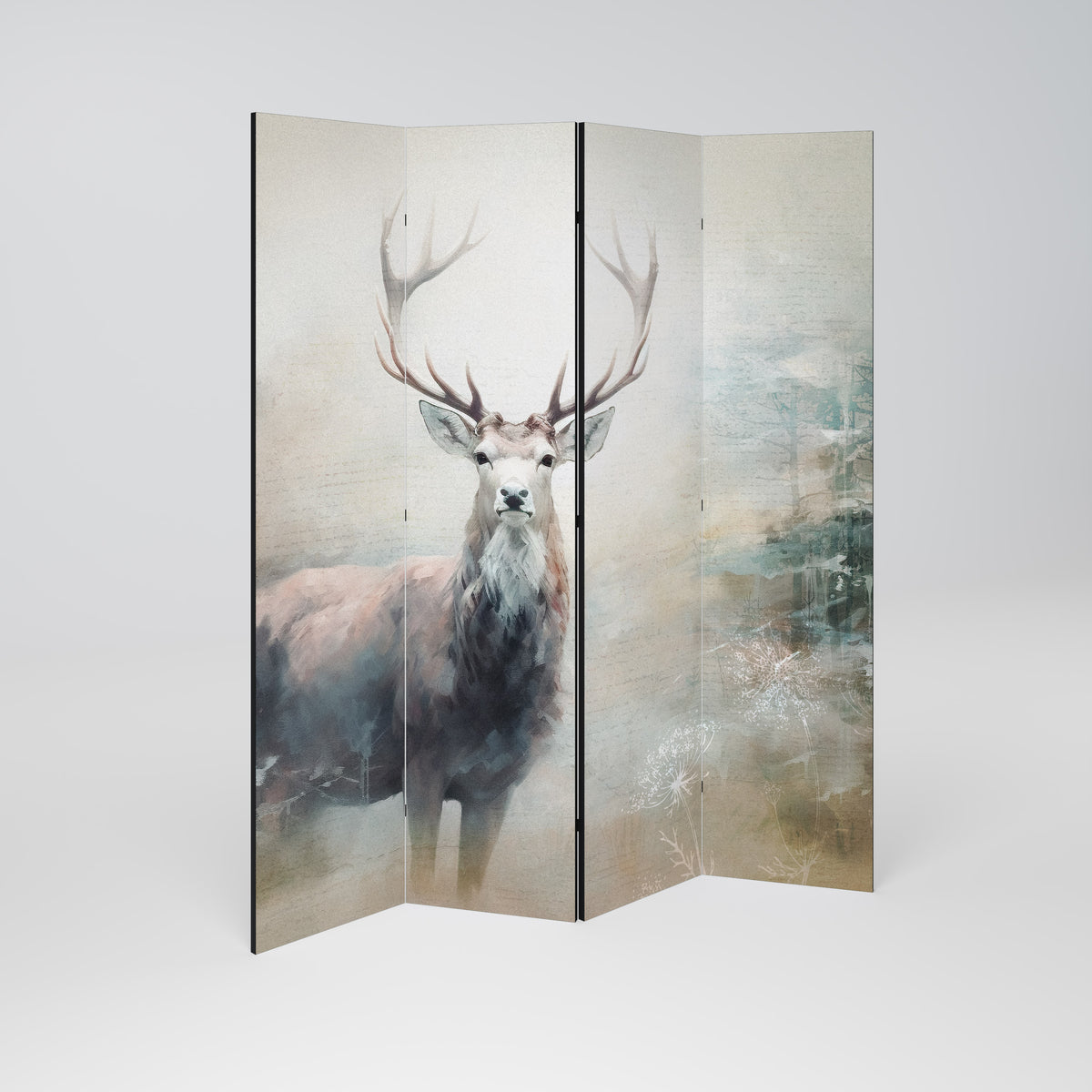 FOREST KING Paravento Decorativo a 4 Pannelli