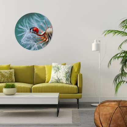 LADYBUG BALANCE Round Wall Art