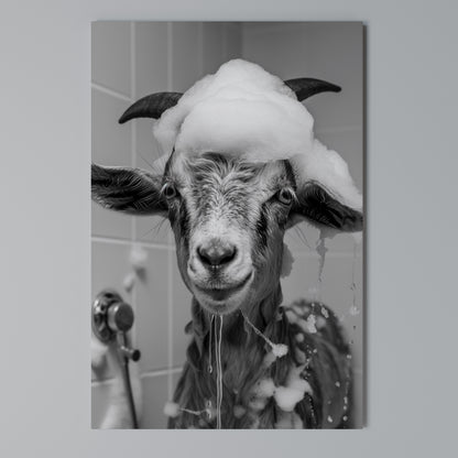 SOAPY GOAT GIGGLES Stampa su Tela Verticale