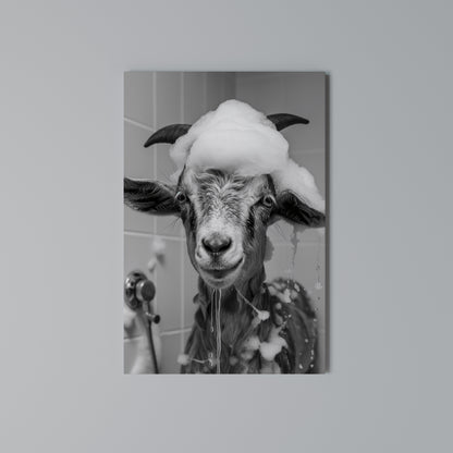 SOAPY GOAT GIGGLES Stampa su Tela Verticale