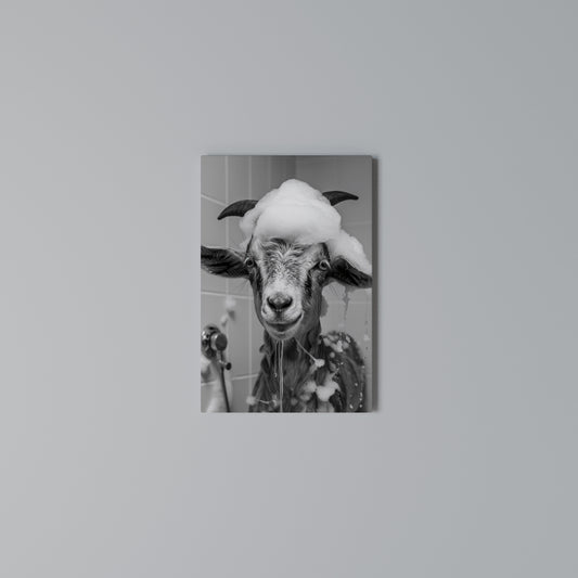 SOAPY GOAT GIGGLES Stampa su Tela Verticale