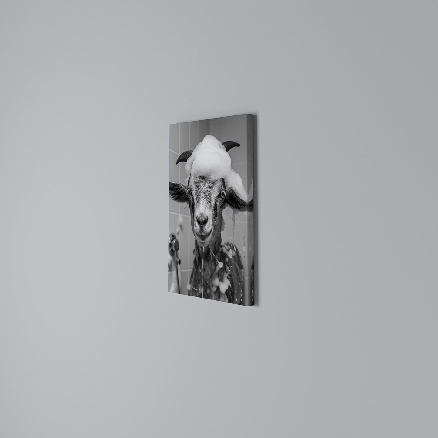 SOAPY GOAT GIGGLES Stampa su Tela Verticale