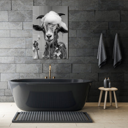 SOAPY GOAT GIGGLES Stampa su tela verticale