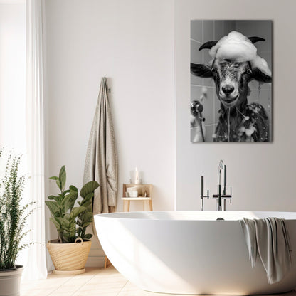 SOAPY GOAT GIGGLES Stampa su tela verticale