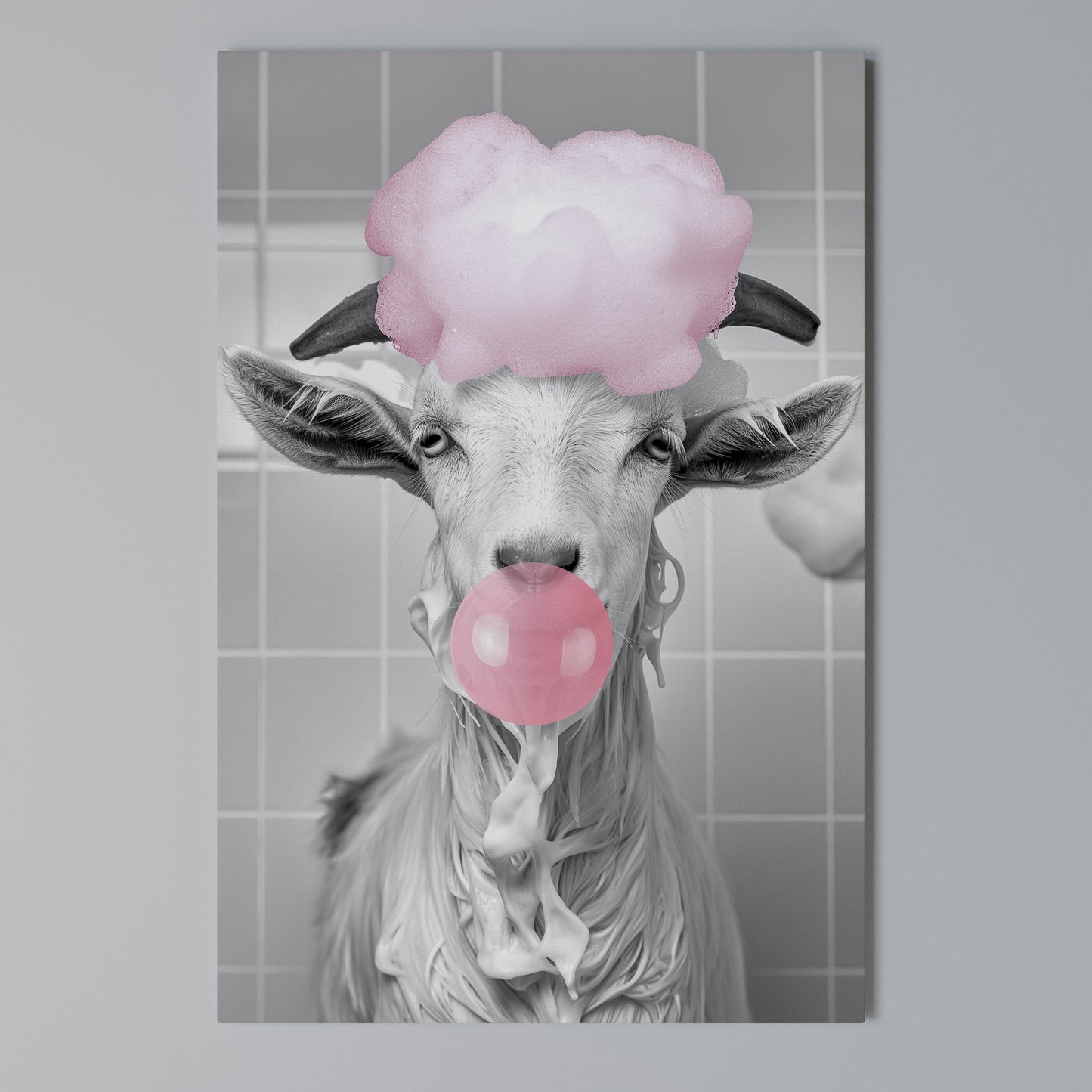 BUBBLEGUM BOVINE BLISS Stampa su Tela Verticale