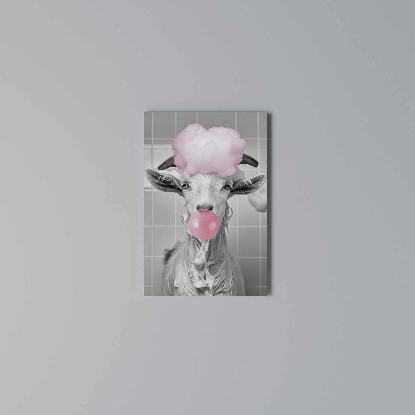 BUBBLEGUM BOVINE BLISS Stampa su Tela Verticale