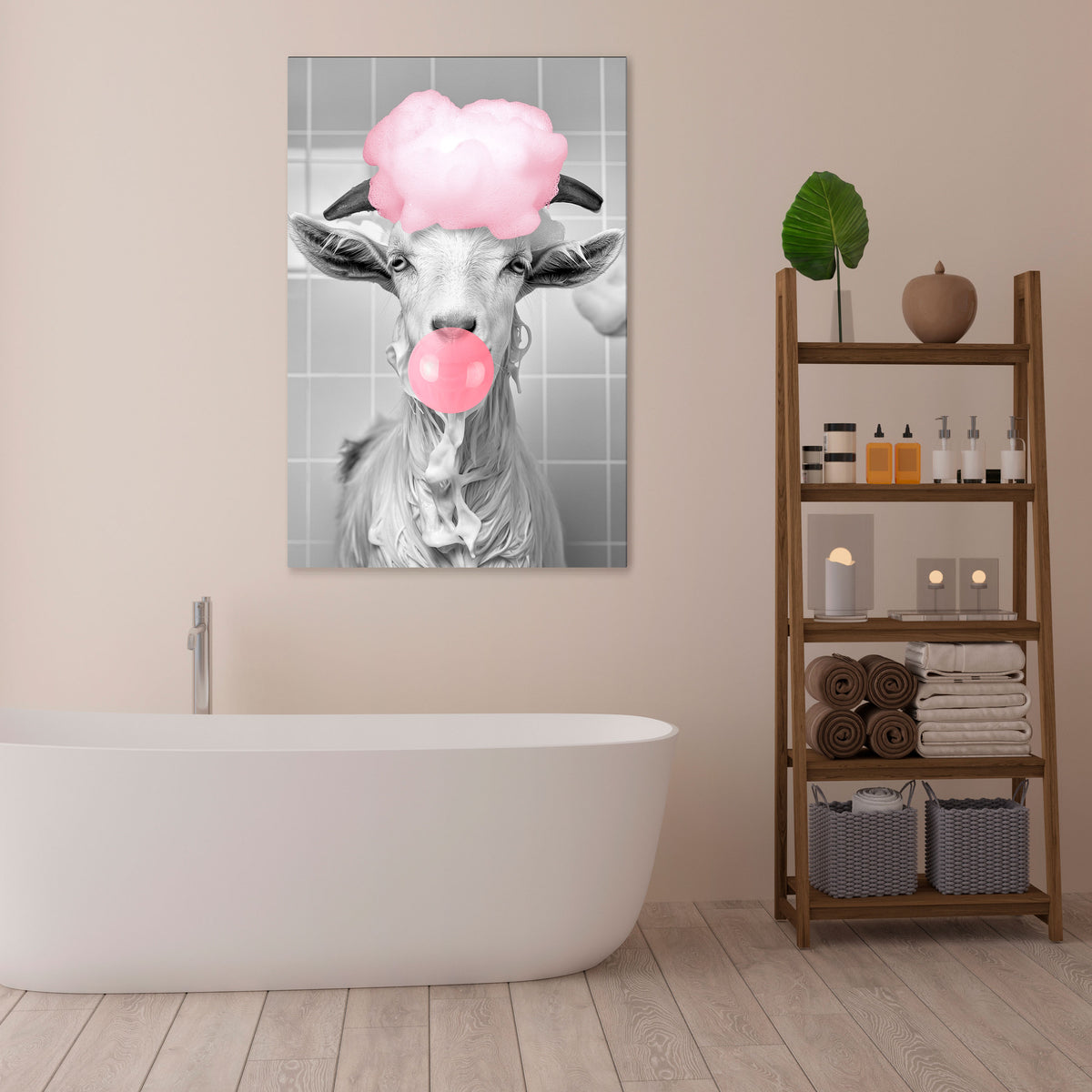 BUBBLEGUM BOVINE BLISS Stampa su tela verticale