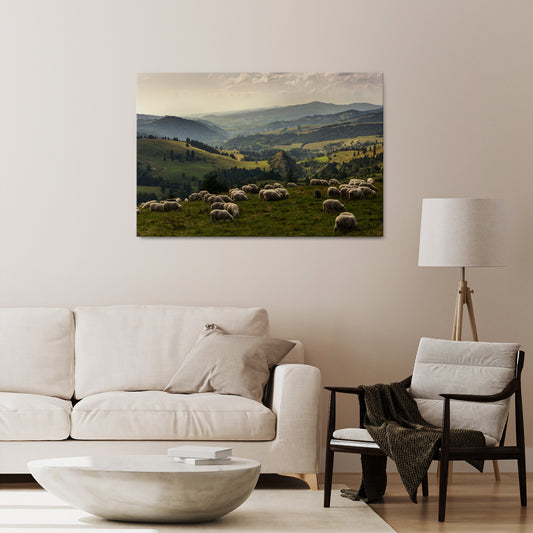 SHEEP IN SERENITY Stampa su tela orizzontale