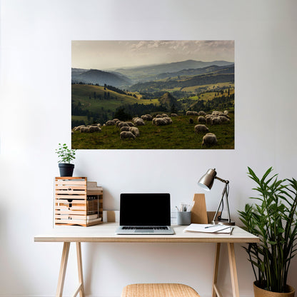 PECORA IN SERENITÀ Poster orizzontale staccabile e attaccabile