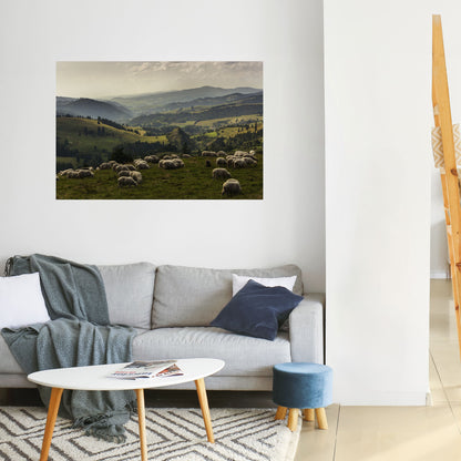 PECORA IN SERENITÀ Poster orizzontale staccabile e attaccabile