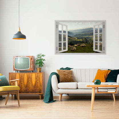 Poster orizzontale staccabile e attaccabile WILD PASCURES VIEW