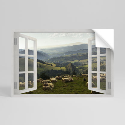 Poster orizzontale staccabile e attaccabile WILD PASCURES VIEW