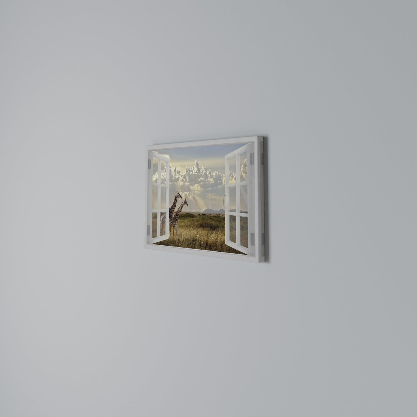 GIRAFFE GAZE WINDOW Stampa su tela orizzontale