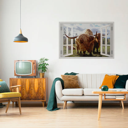Poster orizzontale staccabile e incollabile BOVINE WINDOW VISTA