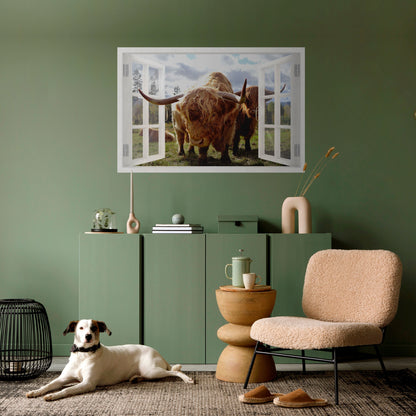 Poster orizzontale staccabile e incollabile BOVINE WINDOW VISTA