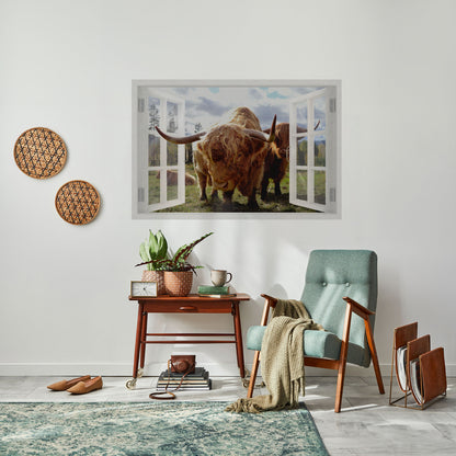 Poster orizzontale staccabile e incollabile BOVINE WINDOW VISTA