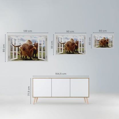 Poster orizzontale staccabile e incollabile BOVINE WINDOW VISTA