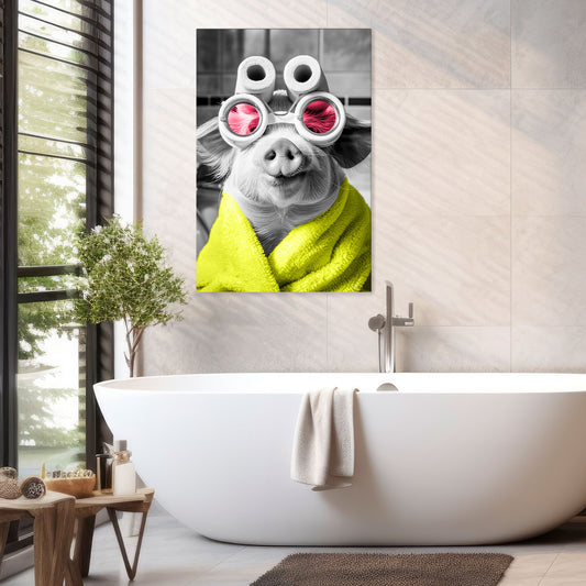 MORNING PIGLET Vertical Canvas Print
